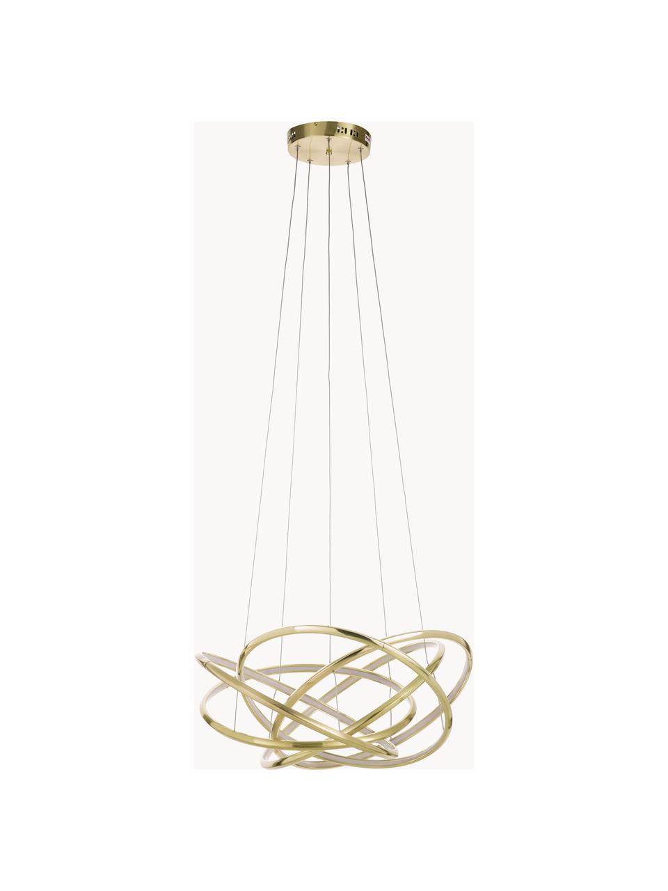 Grande suspension LED Saturn, Couleur dorée, Ø 72 x haut. 75 cm