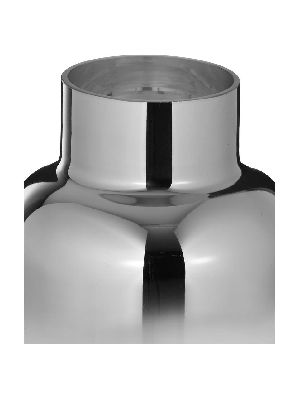 Vase verre teinté soufflé bouche Uma, Verre, laqué, Transparent, couleur chrome, Ø 16 x haut. 35 cm