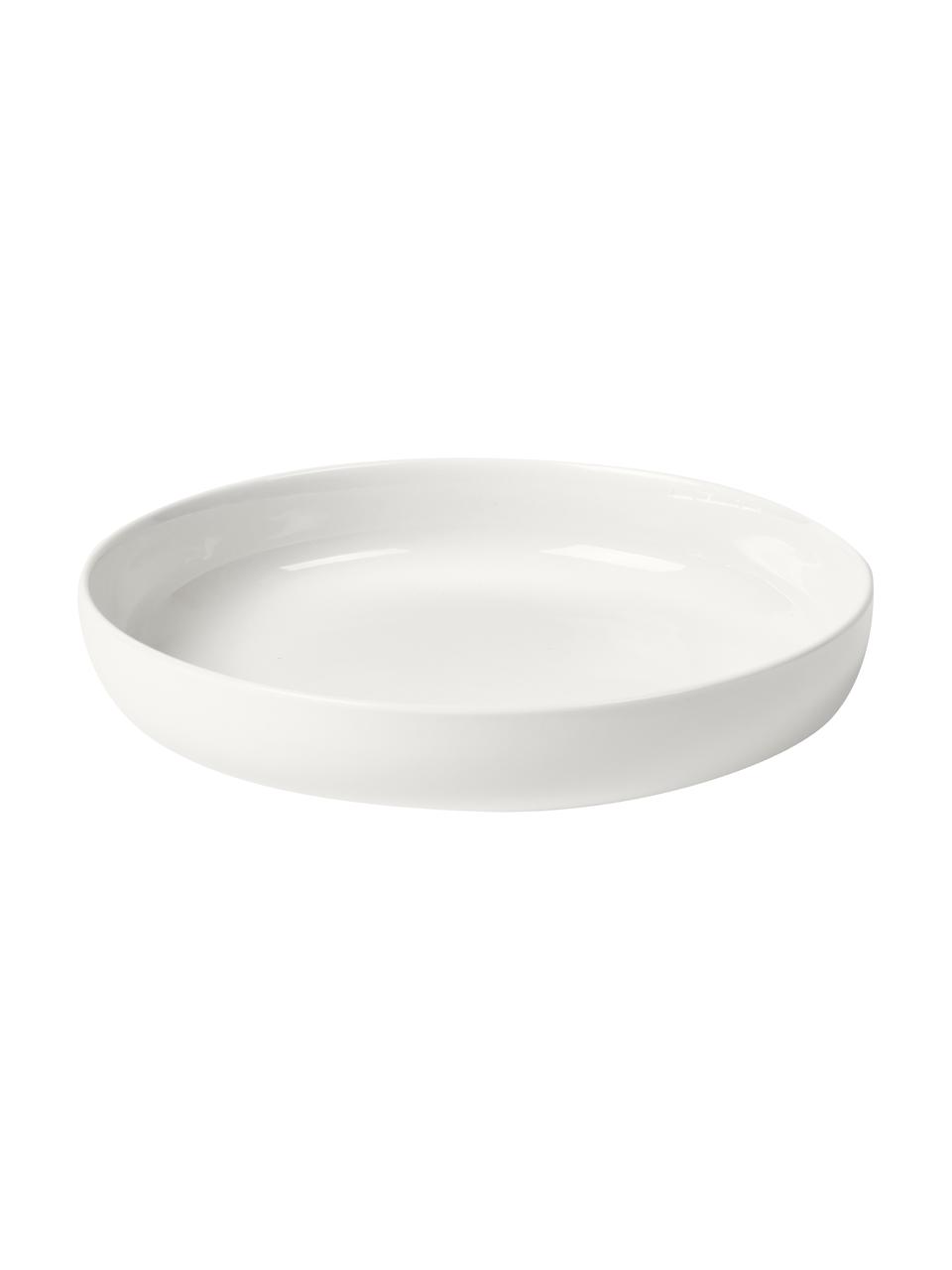 Talerz głęboki z porcelany Nessa, 2 szt., Porcelana twarda, Biały, Ø 21 cm