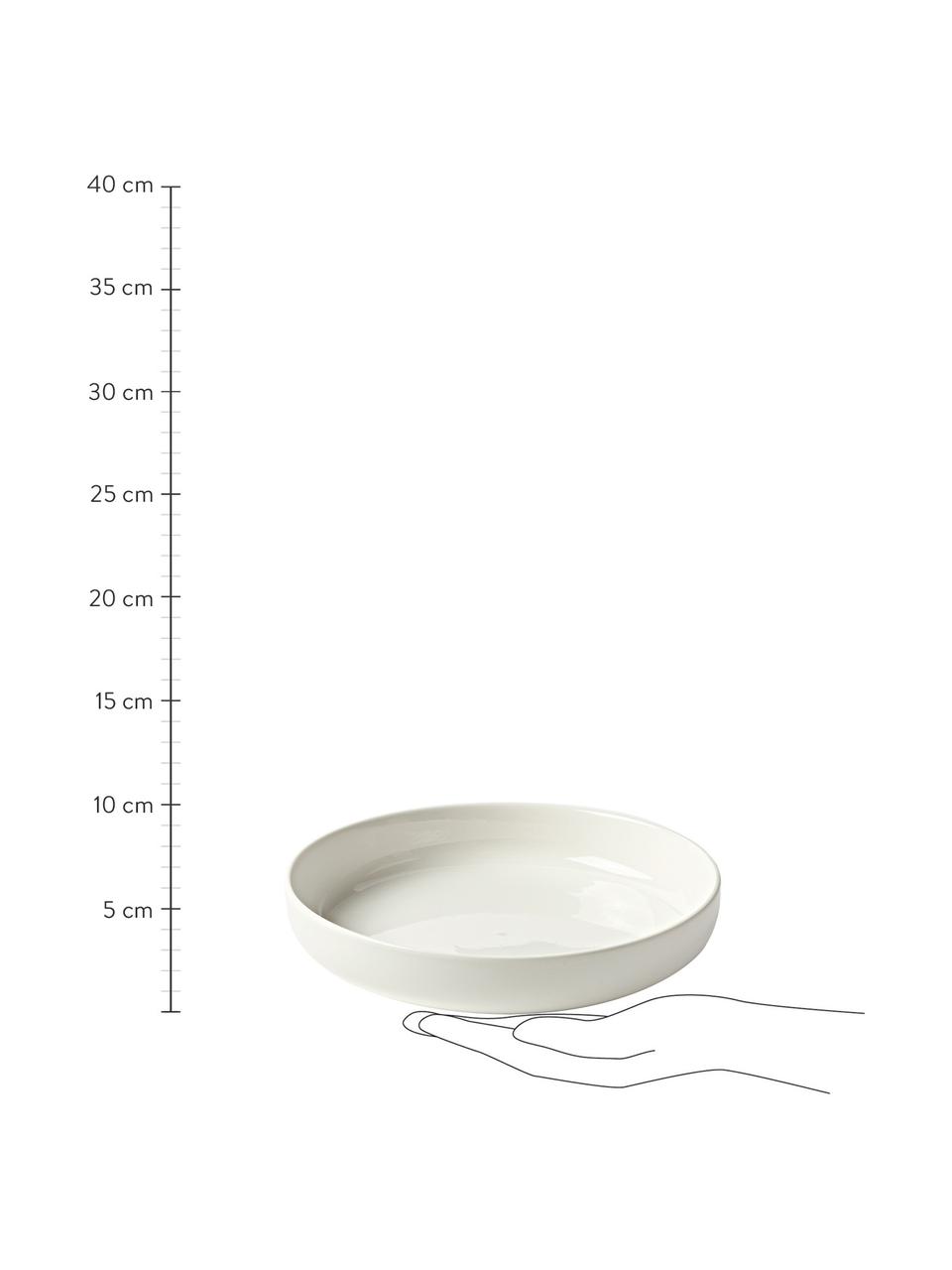 Porselein pastabord Nessa, 2 stuks, Hoogwaardig hard porselein, Wit, Ø 21 cm