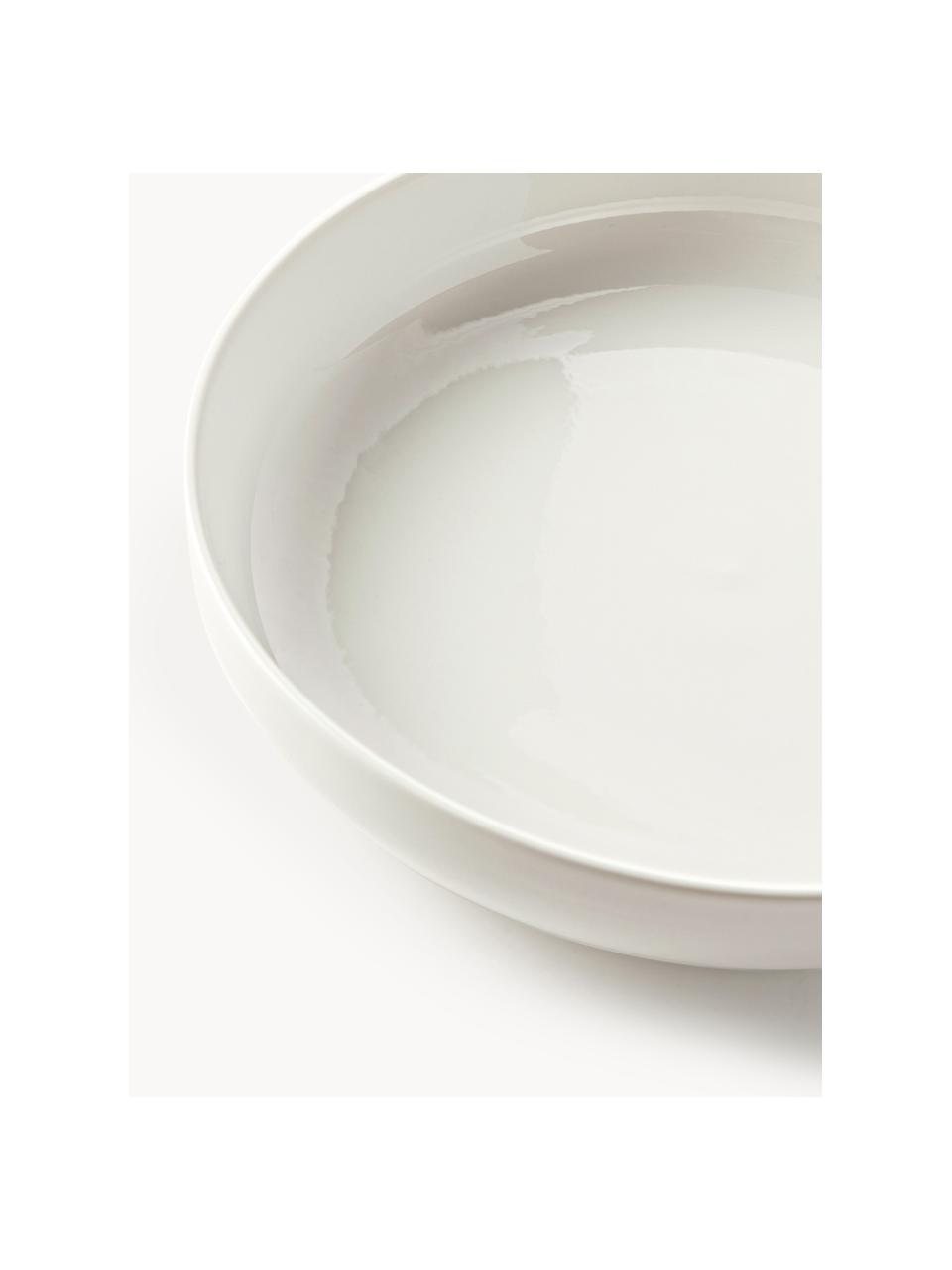 Platos hondos de porcelana Nessa, 2 uds., Porcelana dura de alta calidad, Off White brillante, Ø 21 cm