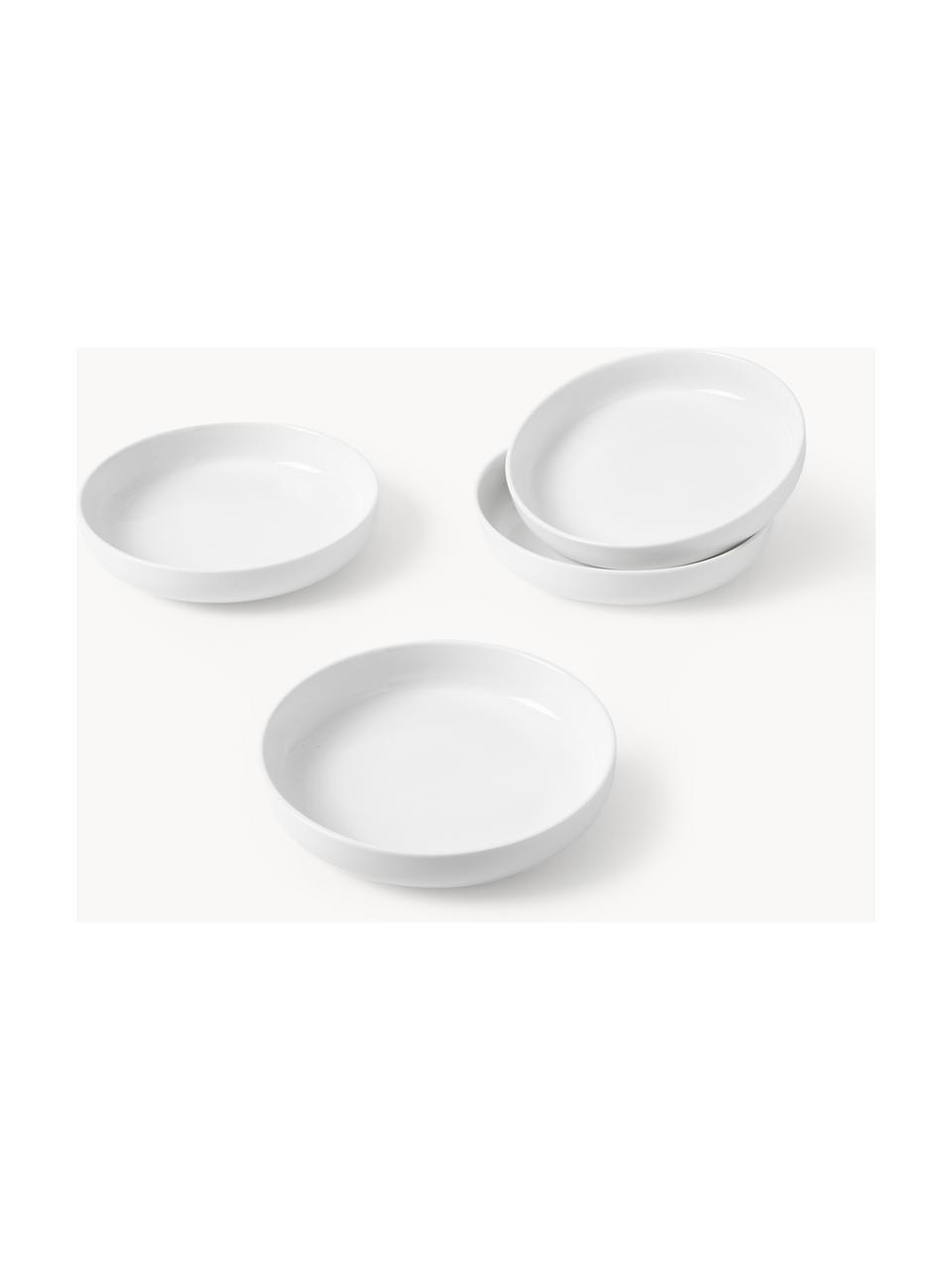 Assiettes à pâtes en porcelaine Nessa, 4 pièces, Porcelaine de haute qualité, émaillé, Blanc cassé, haute brillance, Ø 21 cm