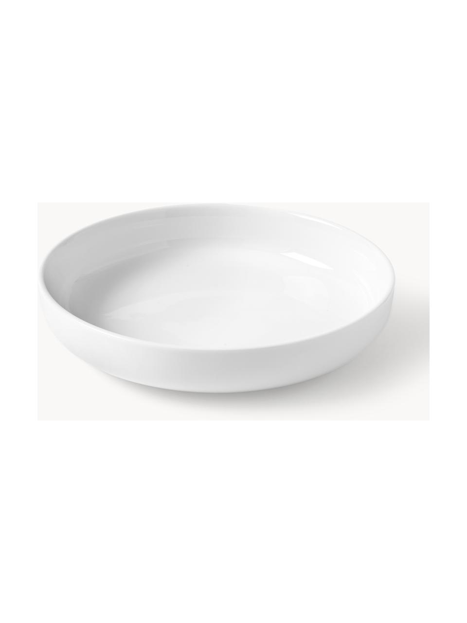 Porselein pastabord Nessa, 4 stuks, Hoogwaardig hard porselein, geglazuurd, Gebroken wit, glanzend, Ø 21 cm