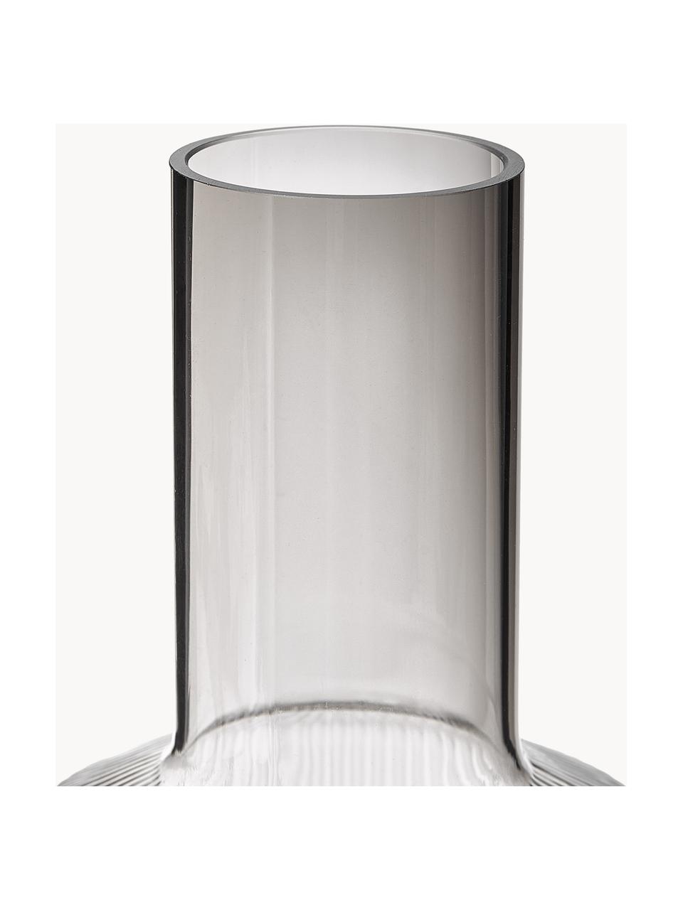 Carafe striée soufflée bouche Ripple, 1 L, Verre, soufflé bouche, Gris, transparent, 1 L