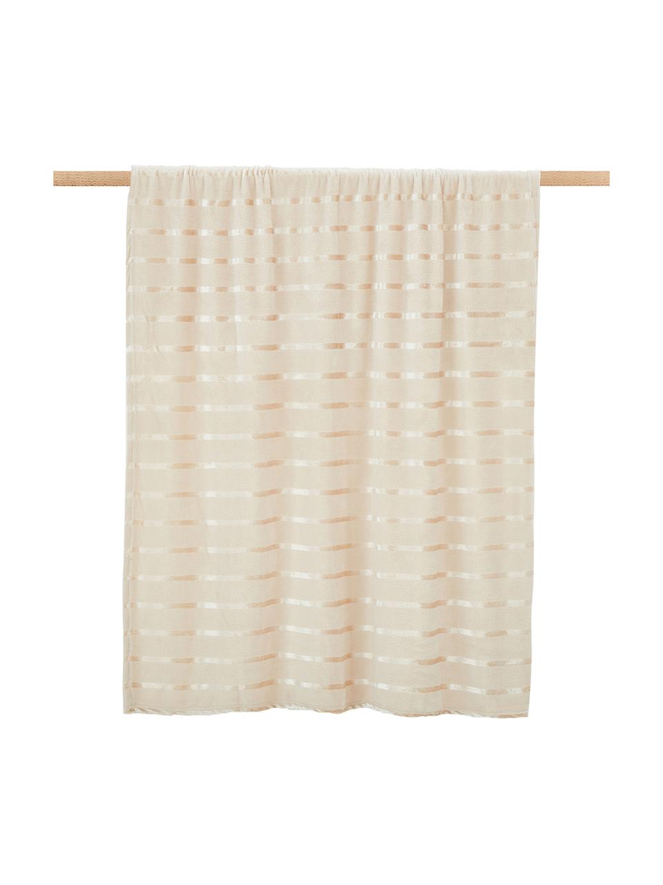 Manta de tela polar Clyde, Poliéster, Beige, blanco crudo, An 130 x L 160 cm