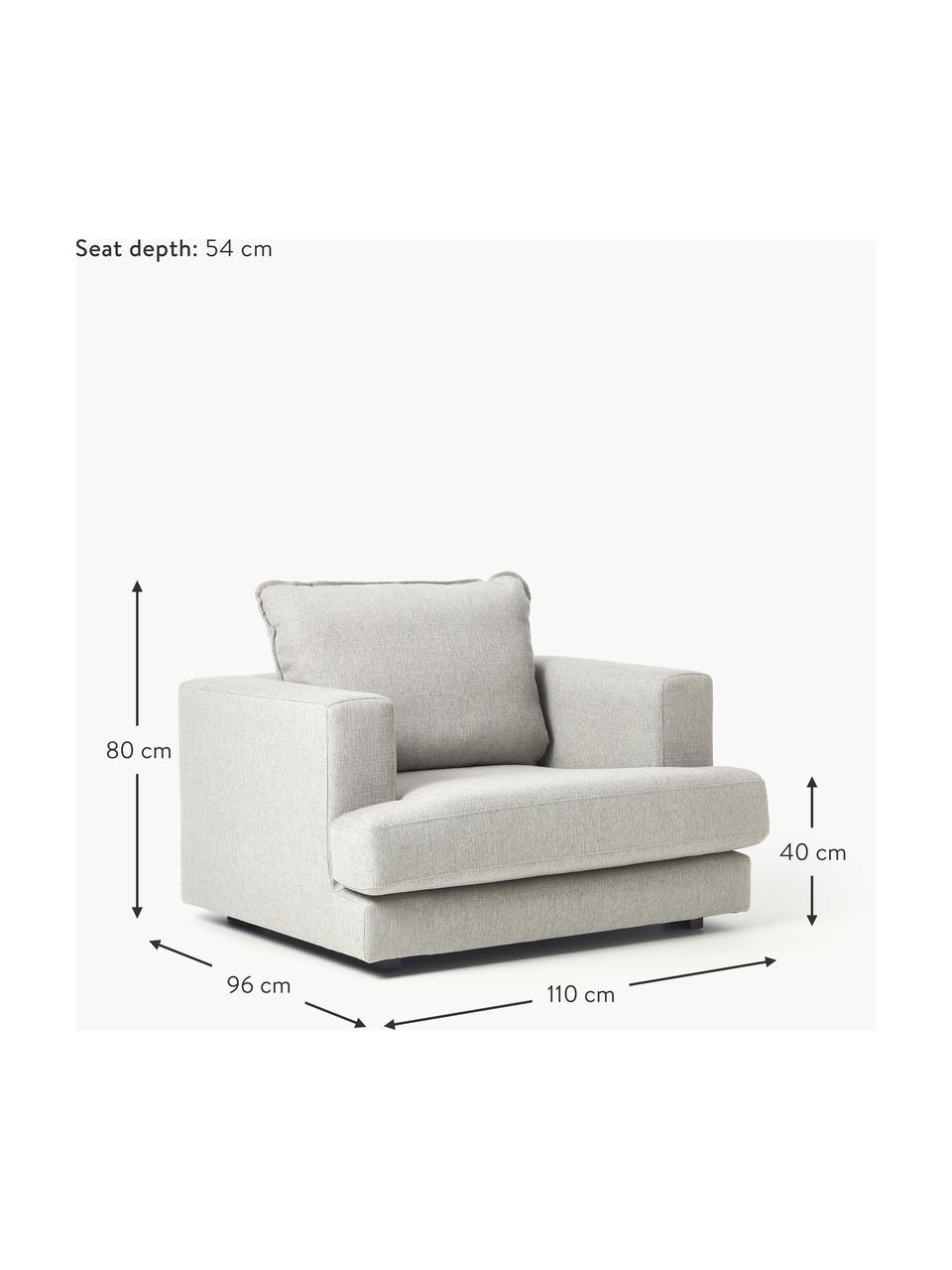 Křeslo Tribeca, Světle šedá, Š 110 cm, H 96 cm