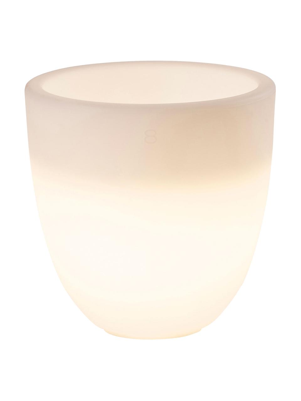 Borne d'éclairage avec prise secteur Shining Curvy Pot, Blanc