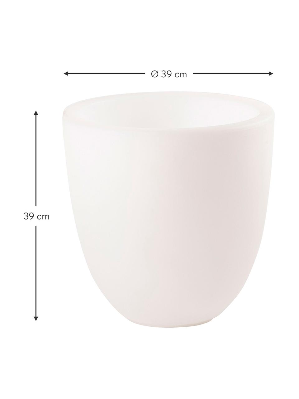 Borne d'éclairage avec prise secteur Shining Curvy Pot, Blanc