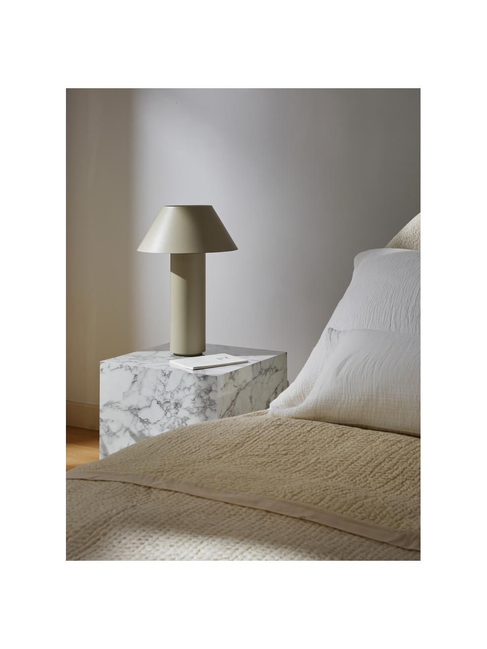 Lampada da tavolo Niko, Paralume: metallo rivestito, Base della lampada: metallo rivestito, Beige, Ø 35 x Alt. 55 cm