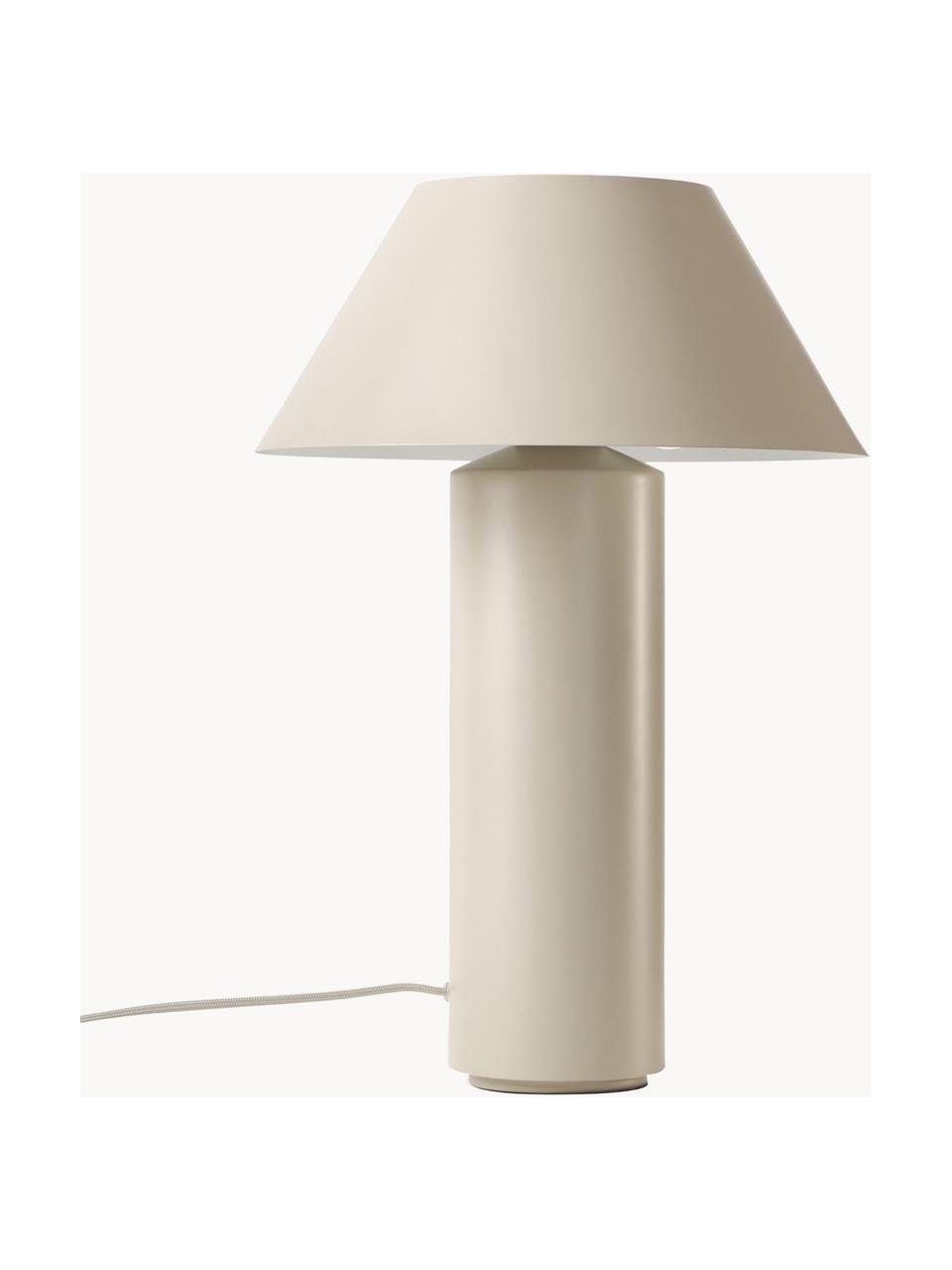 Lampada da tavolo Niko, Paralume: metallo rivestito, Beige chiaro, Ø 35 x Alt. 55 cm