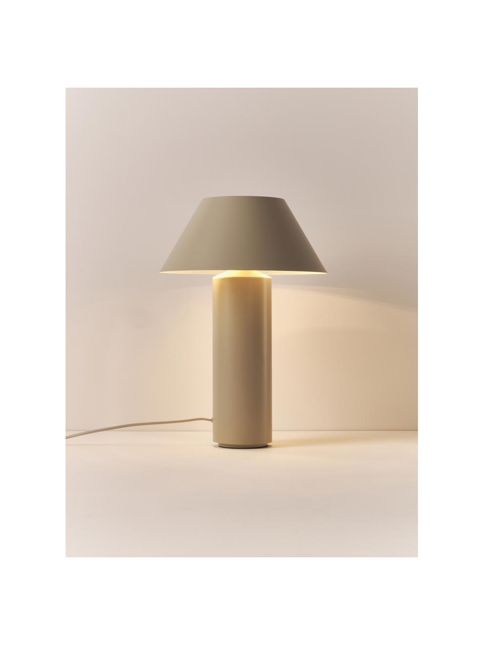 Lámpara de mesa Niko, Pantalla: metal recubierto, Cable: cubierto en tela, Beige claro, Ø 35 x Al 55 cm