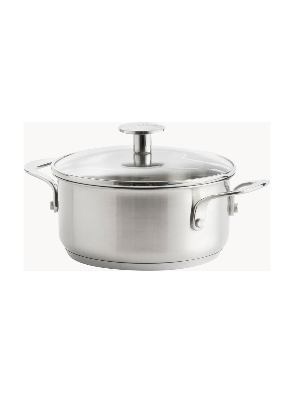 Batería de cocina KitchenAid, 7 uds., Plateado, Set de diferentes tamaños, 7 pzas.