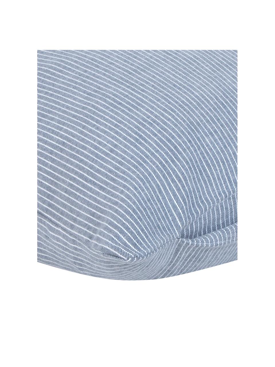 Flanelová obliečka na vankúš Rae, pruhovaná, 2 ks, Modrá, biela