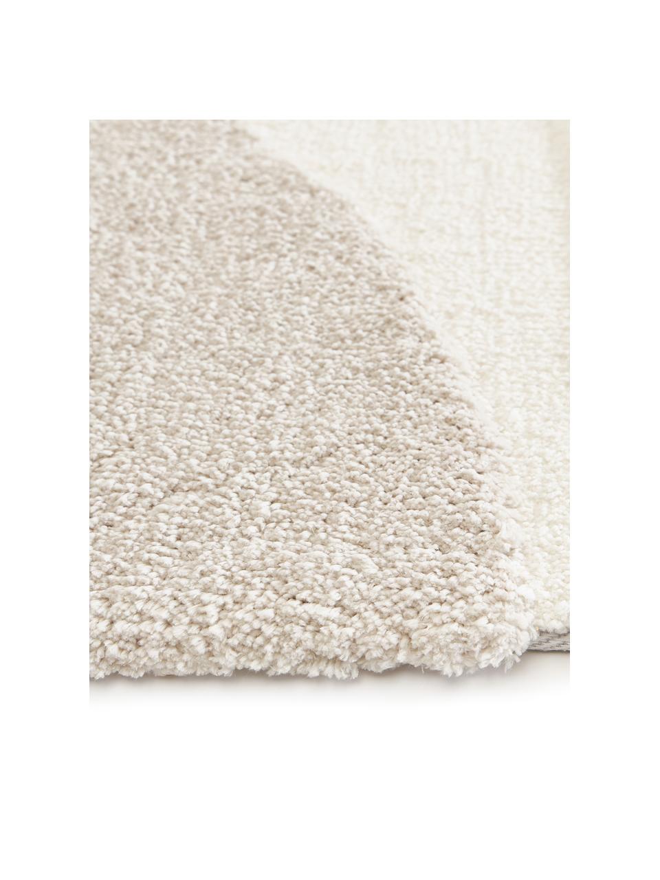Alfombra corredor de pelo largo texturizada Jade, Parte superior: microfibra (100% poliéste, Beige, blanco crema, An 80 x L 200 cm