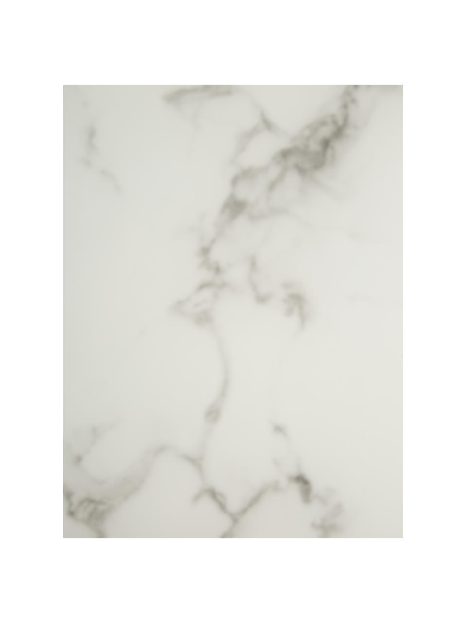 Mesa de centro Antigua, tablero de cristal en aspecto mármol, Tablero: vidrio estampado con aspe, Estructura: acero con pintura en polv, Mármol blanco grisaceo, blanco, Ø 80 x Al 45 cm