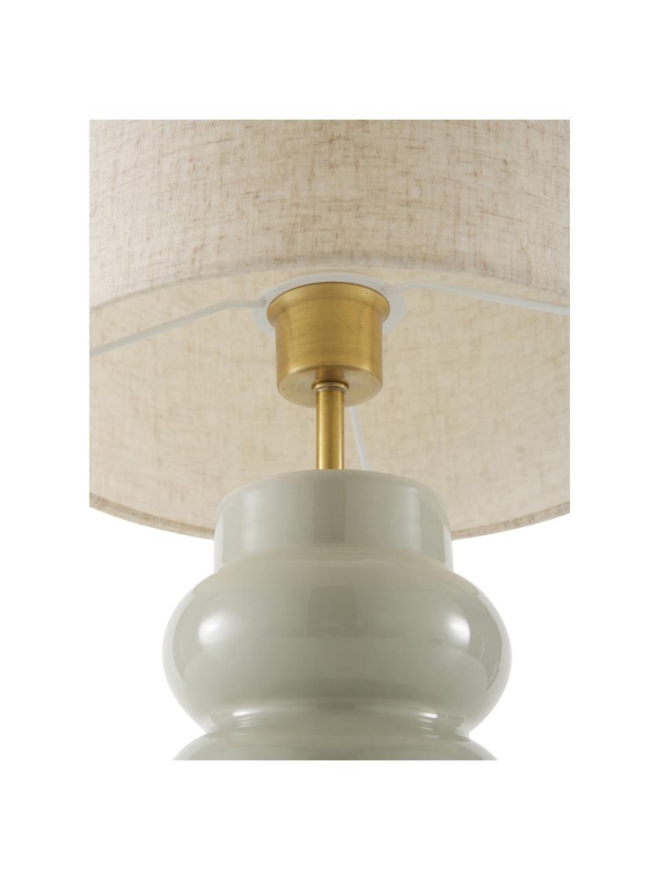 Lampa stołowa z ceramiki Christine, Beżowy, szarozielony, Ø 28 x W 53 cm