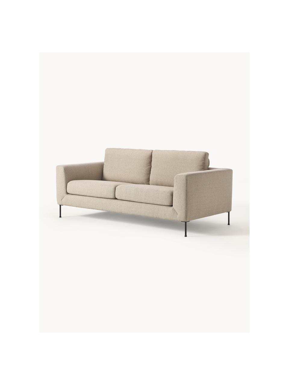 Sofa Cucita (2-osobowa), Tapicerka: tkanina (poliester) Dzięk, Stelaż: lite drewno sosnowe, Nogi: metal lakierowany Ten pro, Beżowa tkanina, S 187 x G 94 cm