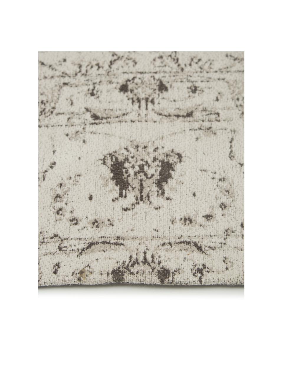 Tappeto vintage in ciniglia color beige-grigio tessuto a mano Sofia, Retro: 100% cotone, Beige, grigio, Larg.160 x Lung. 230 cm (taglia M)