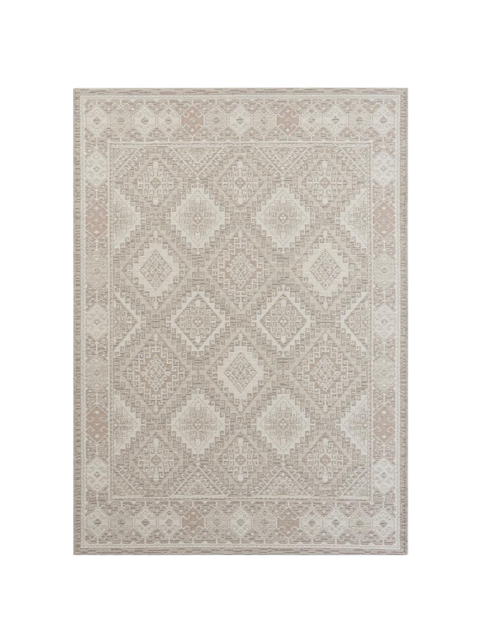 Teppich Lina mit Ethnomuster in Beige/Grau, 48% Jute, 43% Wolle, 9% Viskose, Beige, Grau, B 160 x L 230 cm (Grösse M)