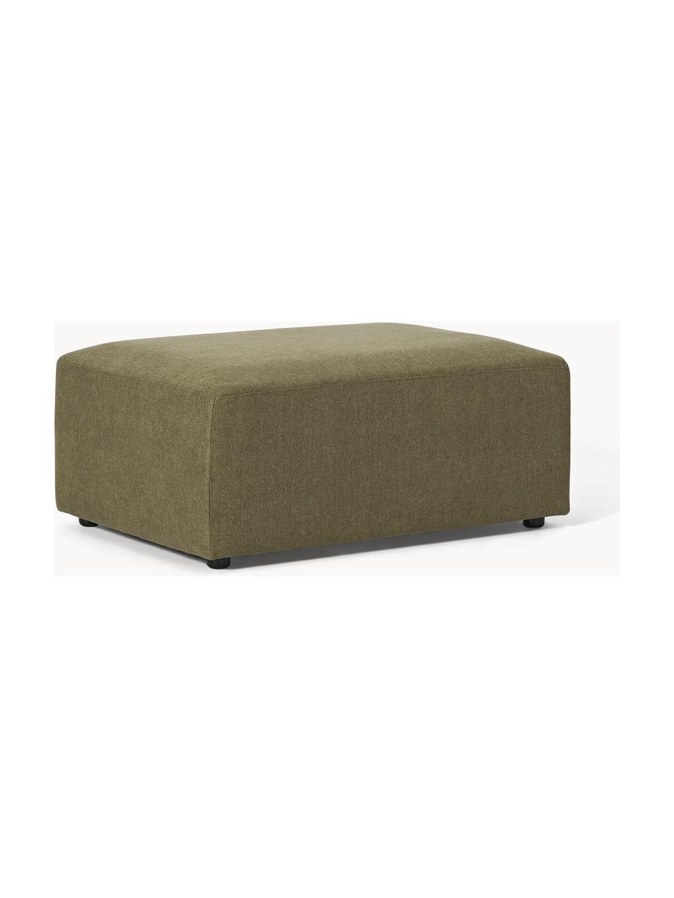 Hocker Melva, B 99 x T 72 cm, Bezug: 100 % Polyester Der strap, Gestell: Massives Kiefern- und Fic, Webstoff Olivgrün, B 99 x T 72 cm