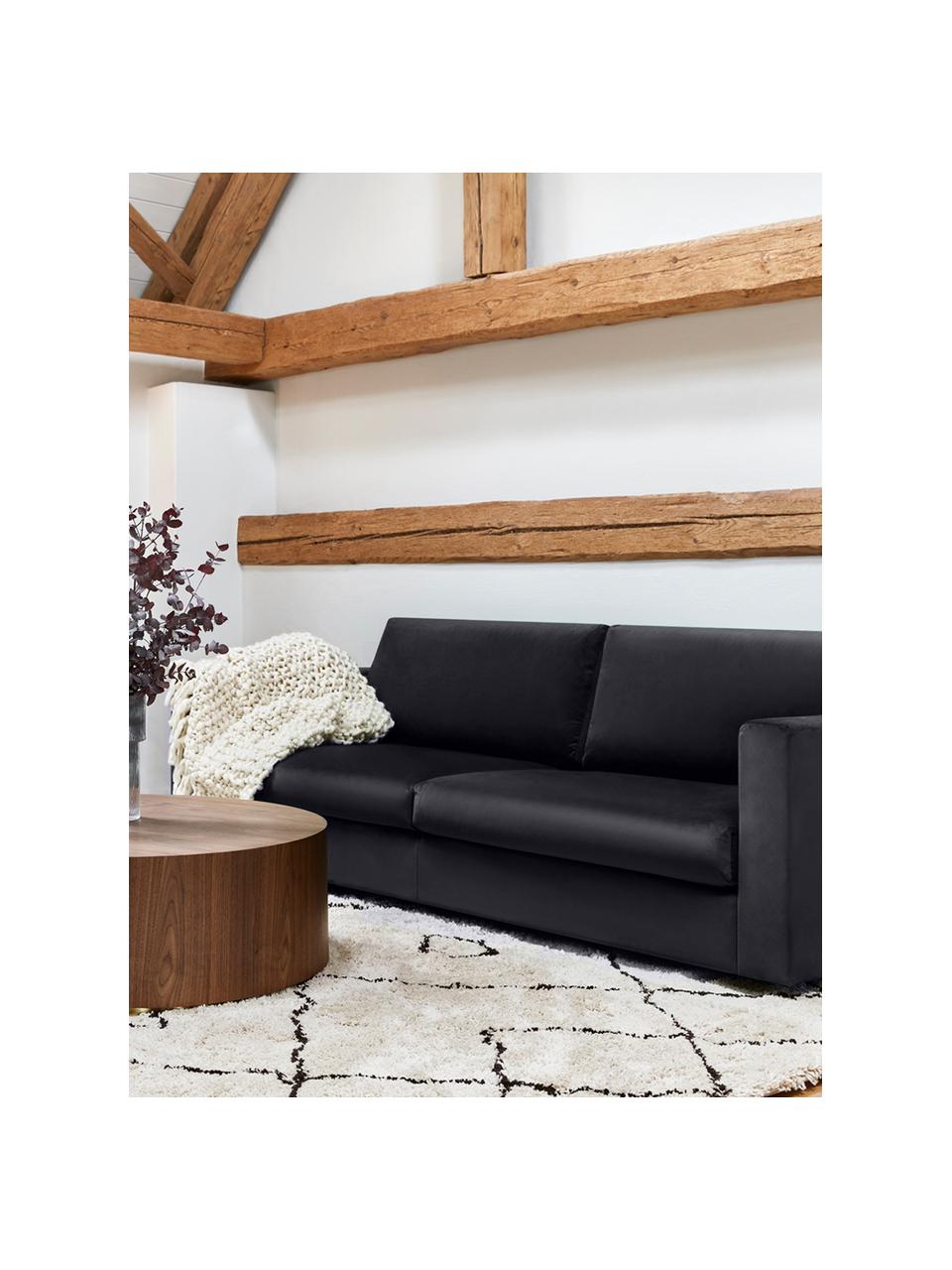 Samt-Sofa Balmira (3-Sitzer) in Dunkelgrau, Bezug: Samt (Polyester) 100.000 , Gestell: Massives Kiefernholz, Füße: Massives Birkenholz, lack, Samt Dunkelgrau, B 240 x T 96 cm