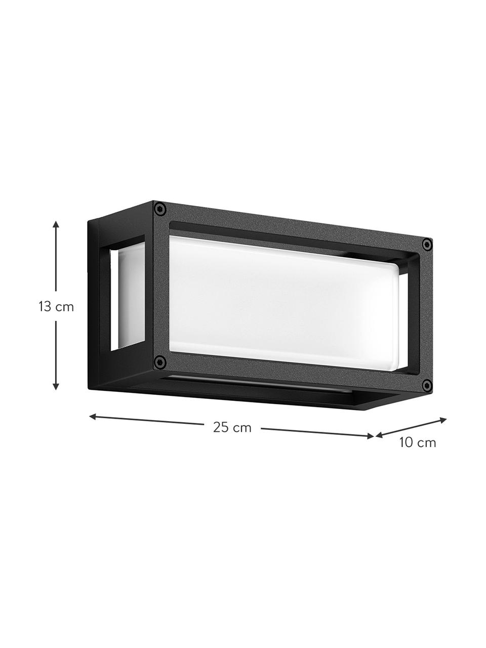 Außenwandleuchte Ray in Anthrazit, Lampenschirm: Opalglas, Anthrazit, Weiß, 25 x 13 cm