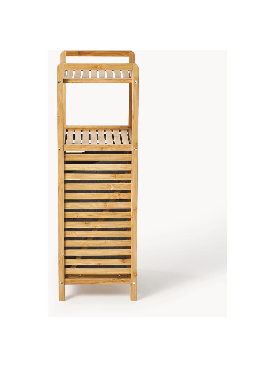 Kosz na pranie z półką Kit, Stelaż: drewno bambusowe z certyf, Drewno bambusowe, S 40 x W 95 cm