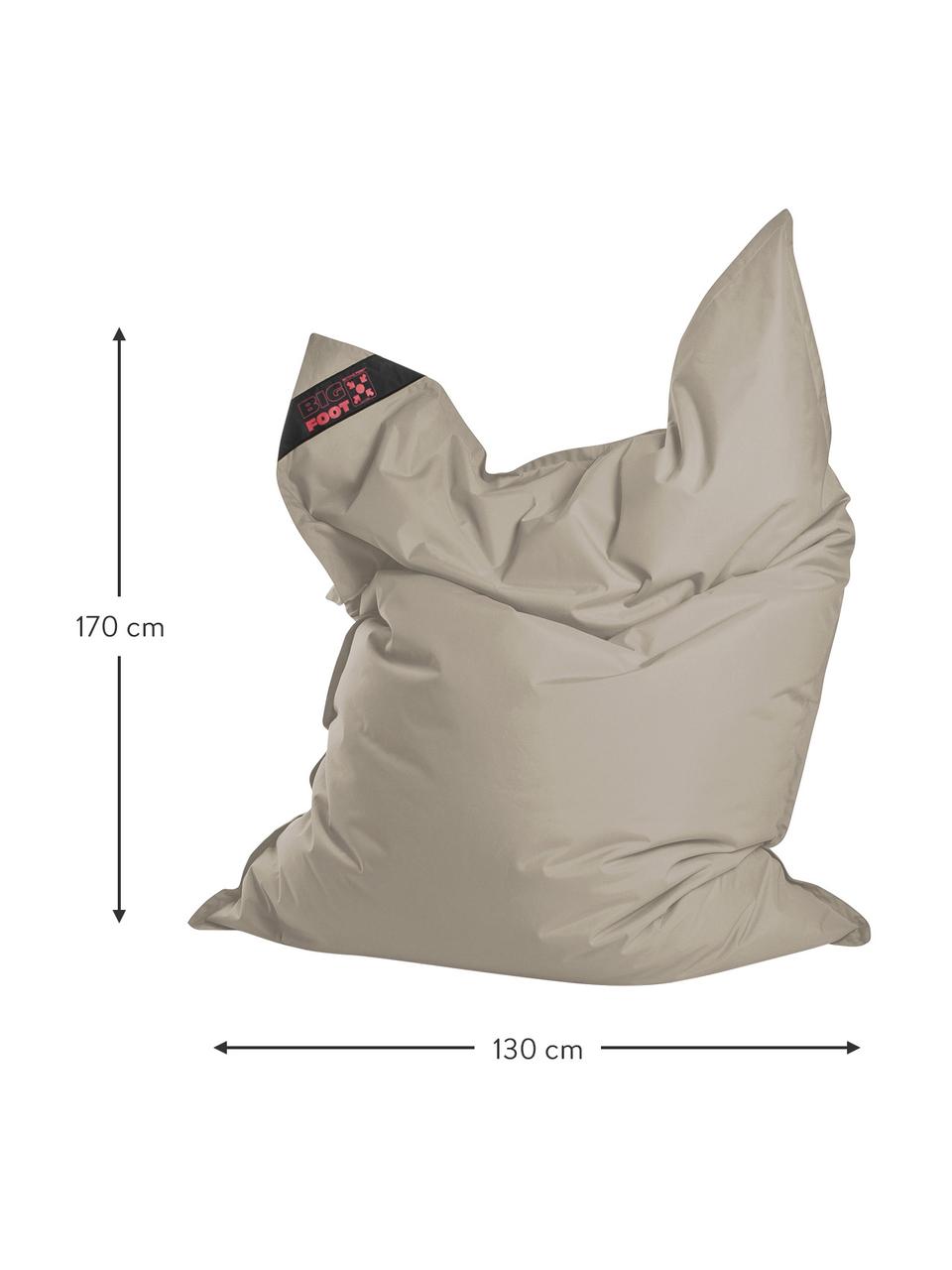 Pouf sacco grande Scuba, Rivestimento: 100% polipropilene resist, Beige, Larg. 130 x Alt. 170 cm