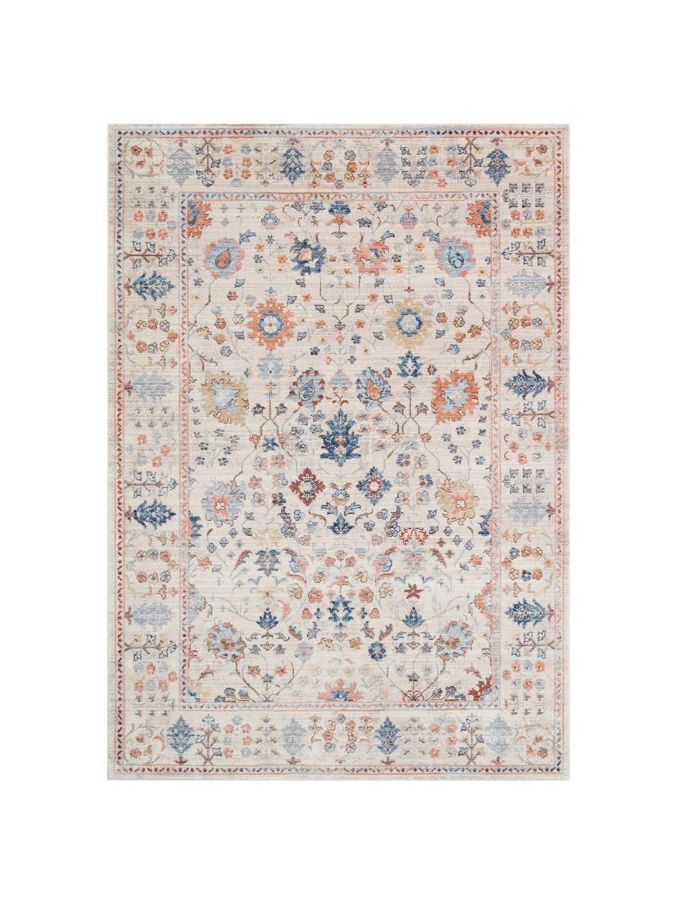 Tappeto a pelo corto con decorazioni colorate Heritage, Retro: cotone, Avorio, Larg. 160 x Lung. 236 cm  (taglia M)