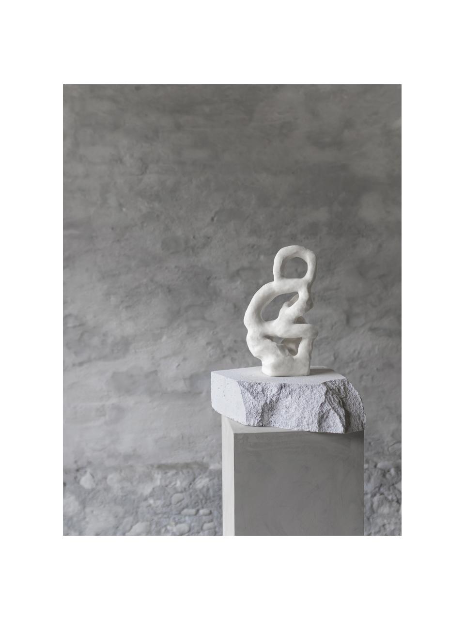 Decoratief object Wigi van steen in wit, Steen, Gebroken wit, B 19 x H 32 cm