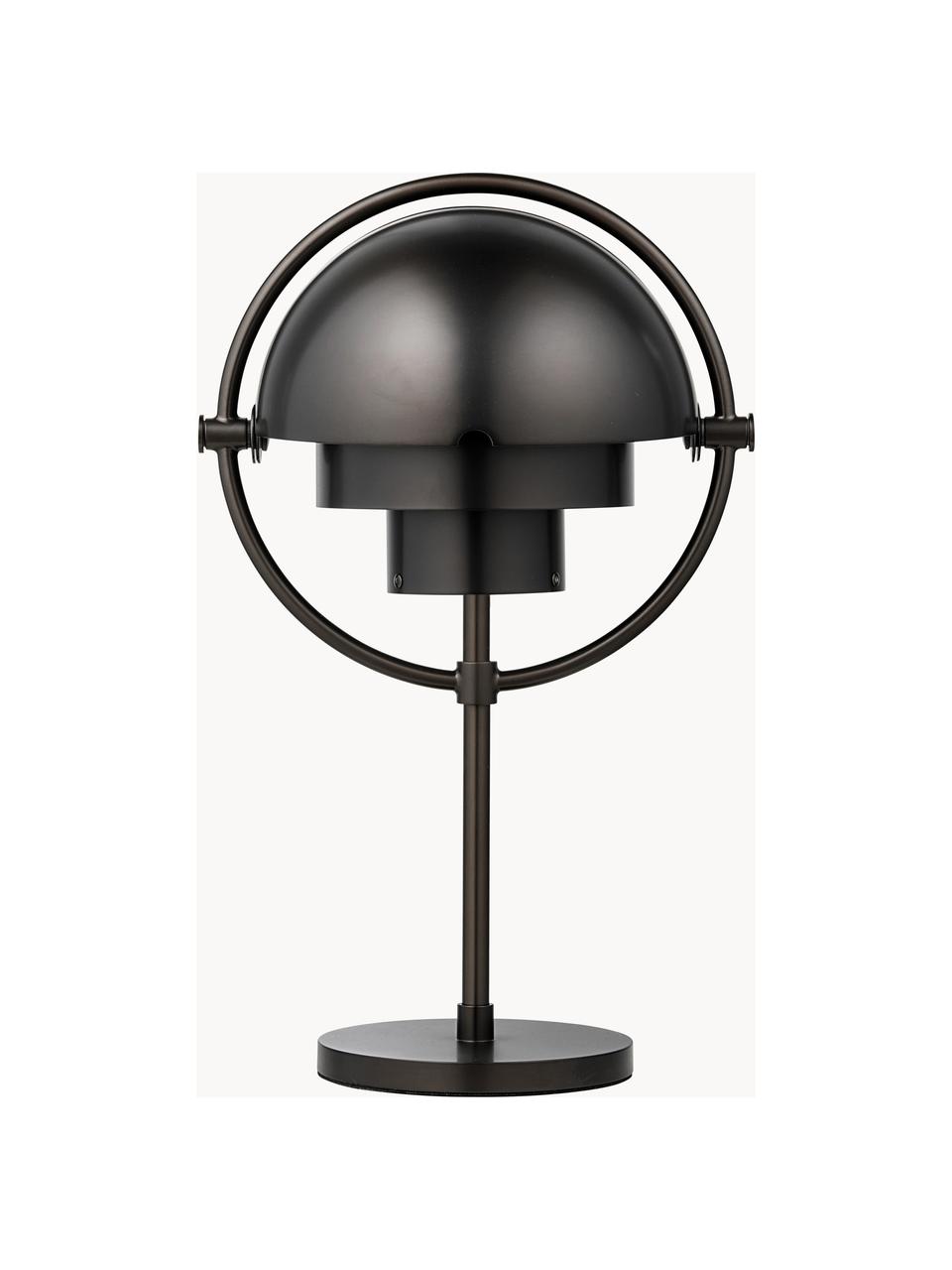 Lampada da tavolo portatile con luce regolabile Multi-Lite, orientabile, Ottone rivestito, Nero opaco, Ø 15 x Alt. 30 cm