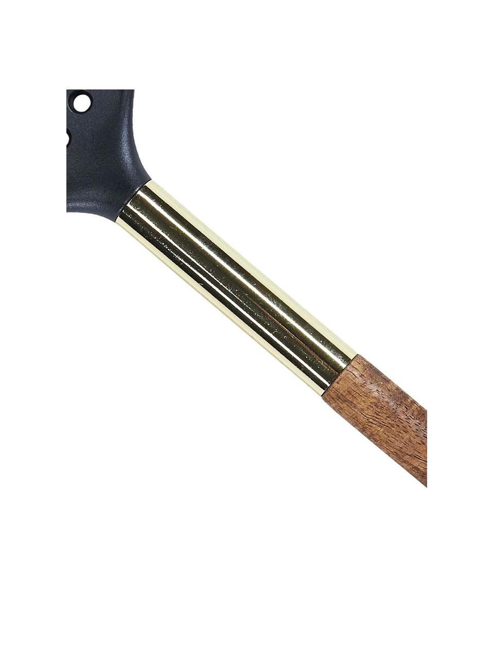 Schaumlöffel Lula mit Akazienholzgriff, Akazienholz, Kunststoff, Akazienholz, Messingfarben, Schwarz, L 35 cm