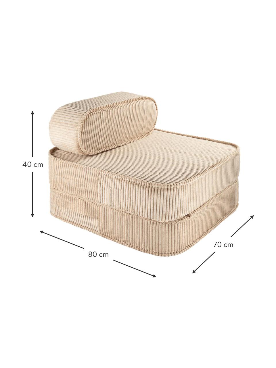 Sillón infantil de pana plegable Sugar, Funda: pana (100% poliéster) pro, Pana beige, An 70 x Al 40 cm