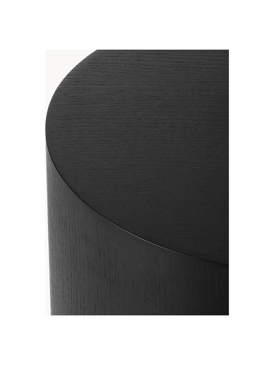 Grande table basse ronde Clarice, Noir, doré, Ø 90 cm