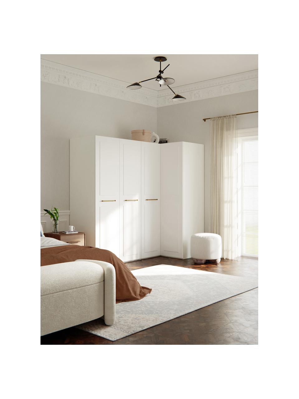 Armoire d'angle modulaire Charlotte, larg. 215 cm, plusieurs variantes, Blanc, Basic Interior : larg. 215 x haut. 200 cm, avec module d'angle