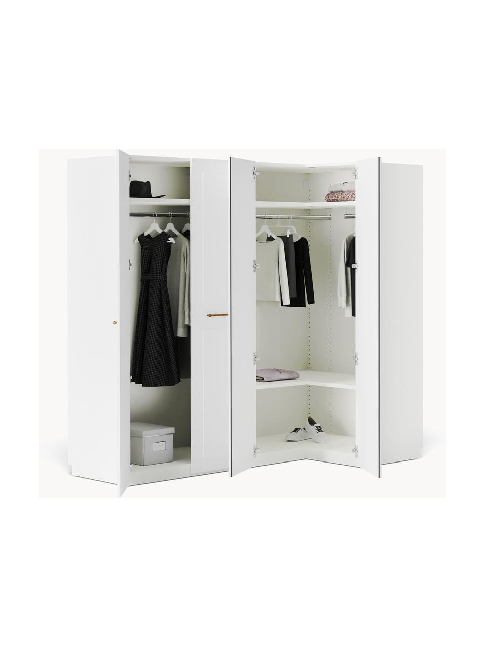 Armoire d'angle modulaire Charlotte, larg. 215 cm, plusieurs variantes, Blanc, Basic Interior : larg. 215 x haut. 200 cm, avec module d'angle