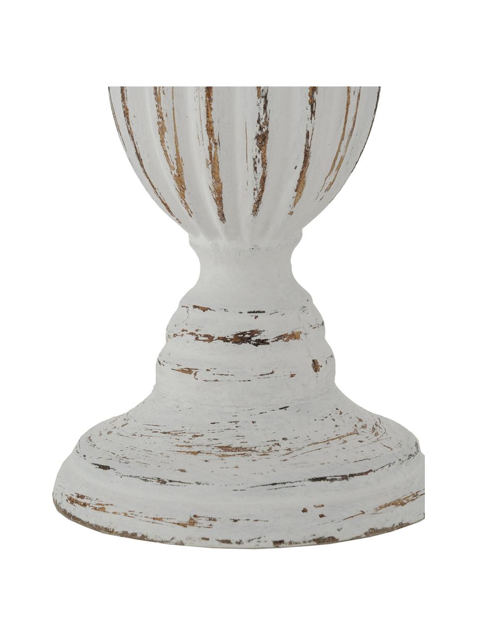 Bougeoir en bois Dinah, MDF (panneau en fibres de bois à densité moyenne), enduit, Blanc cassé, brun, Ø 11 x haut. 34 cm