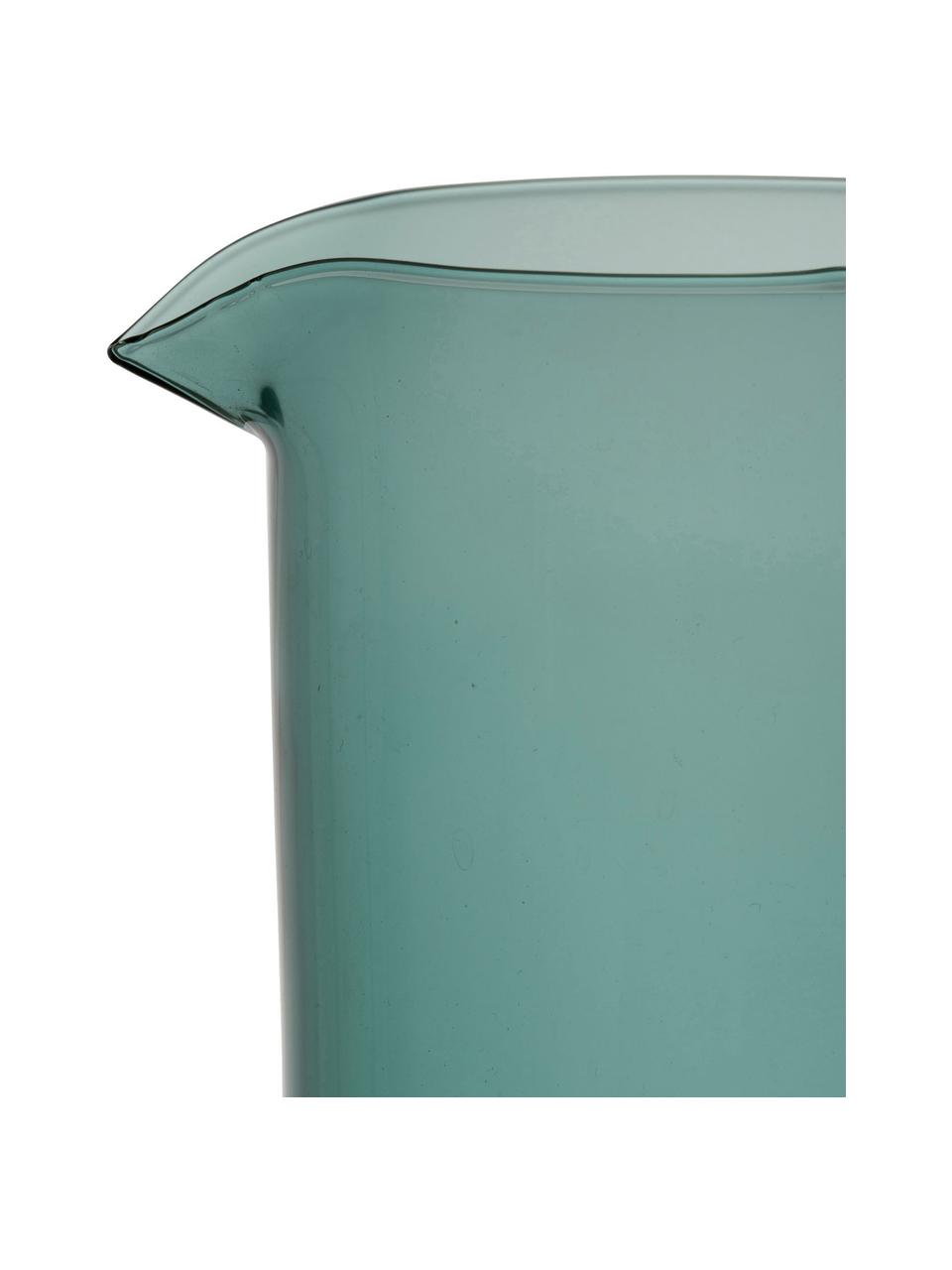 Karaf Dilacia in turquoise van glas met zwarte grip, Borosilicaatglas, Turquoise, transparant, 1 L