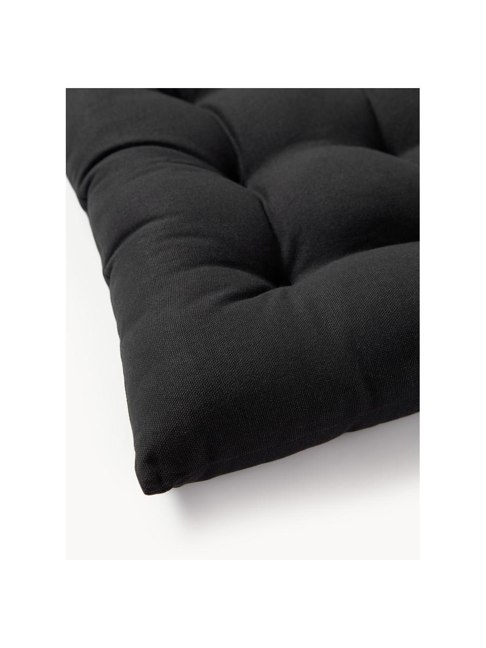 Cojines de asiento Ava, 2 uds., Funda: 100% algodón, Negro, An 40 x L 40 cm