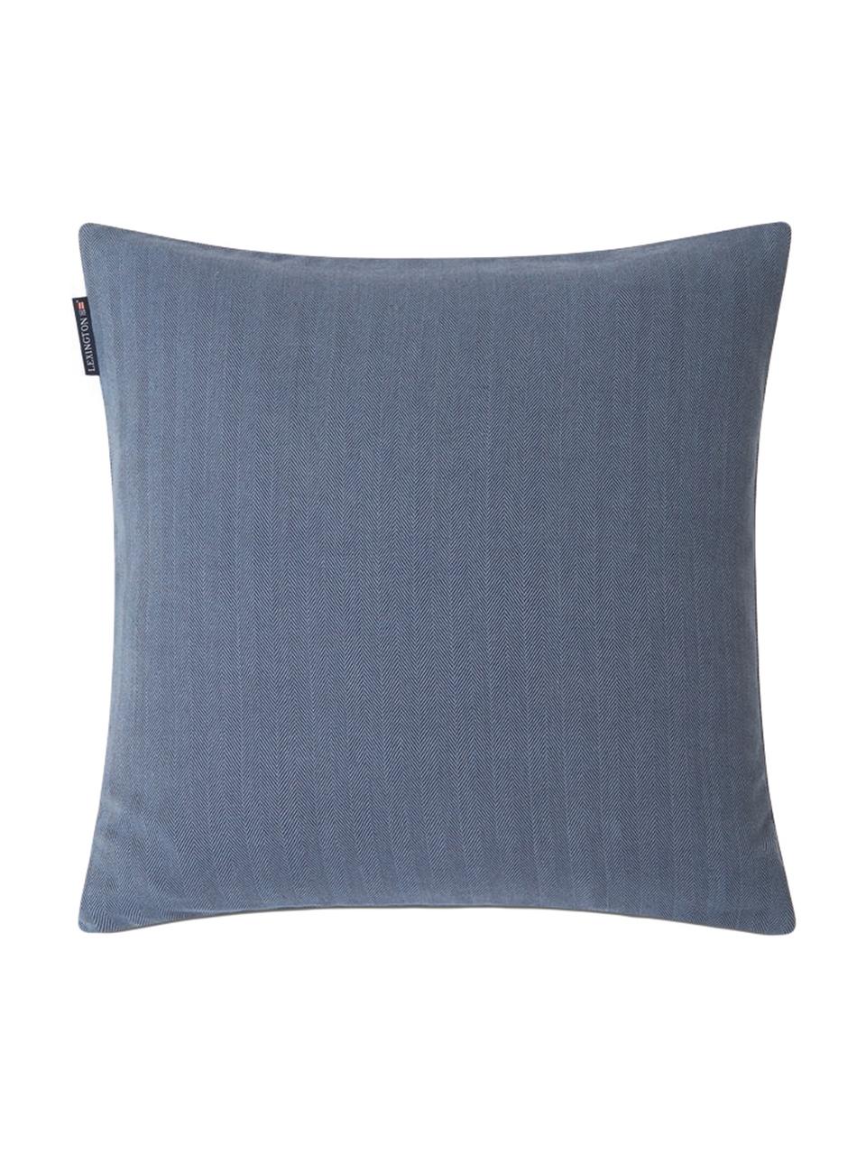 Housse de coussin 50x50 Herringbone, Tons bleus