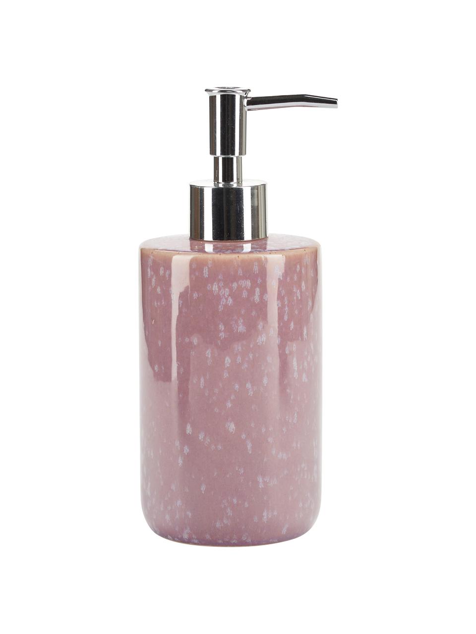 Dispenser sapone in ceramica rosa Mineral, Ceramica, Lilla, rosa, Ø 8 x Alt. 18 cm