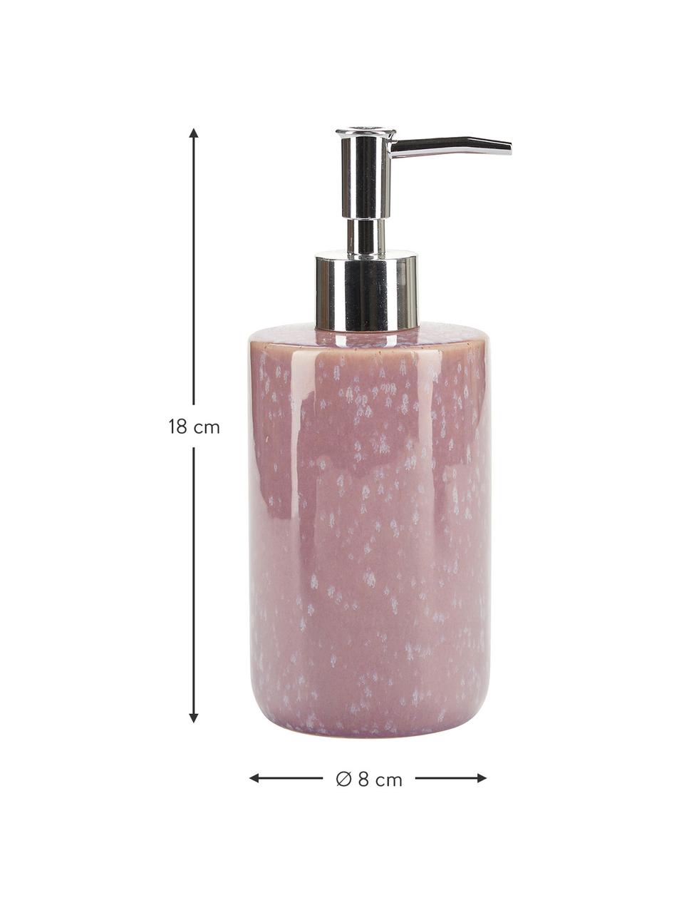 Dispenser sapone in ceramica rosa Mineral, Ceramica, Lilla, rosa, Ø 8 x Alt. 18 cm