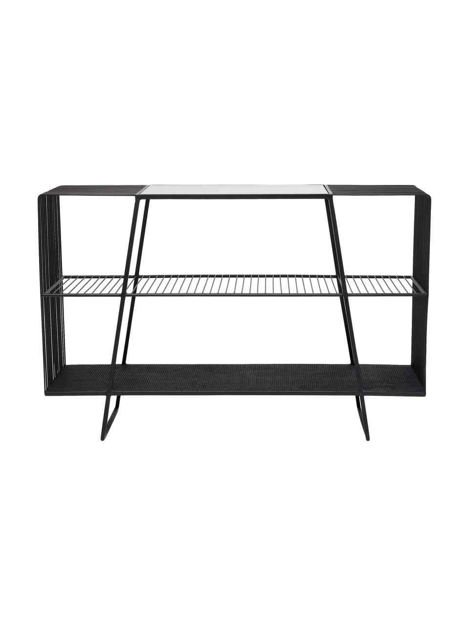 Étagère basse noire Mesh, Noir, larg. 120 x haut. 78 cm