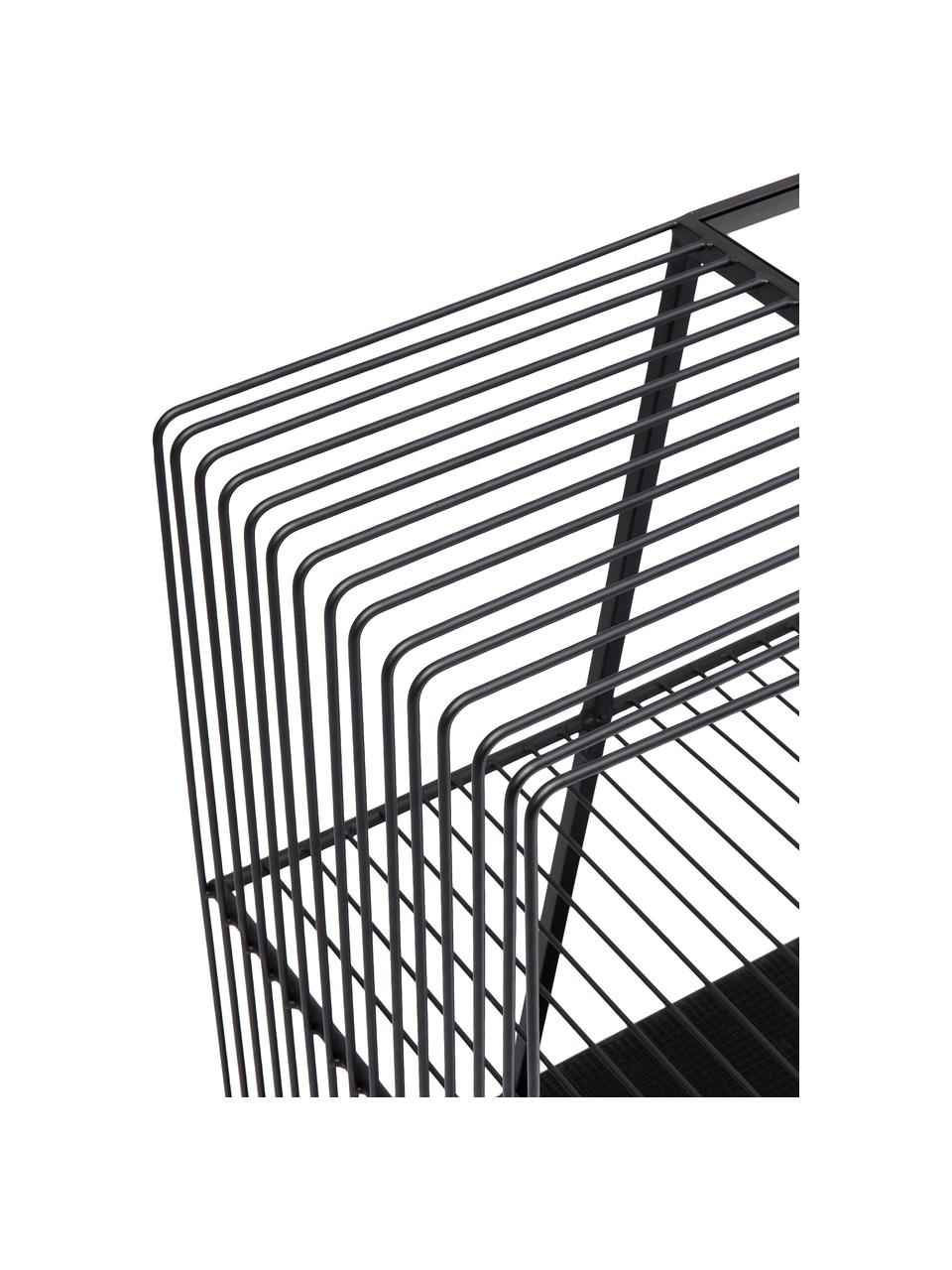 Étagère basse noire Mesh, Noir, larg. 120 x haut. 78 cm