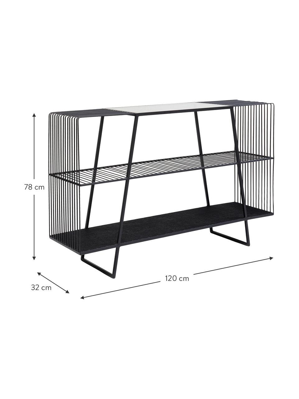 Libreria in nero Mesh, Nero, Larg. 120 x Alt. 78 cm