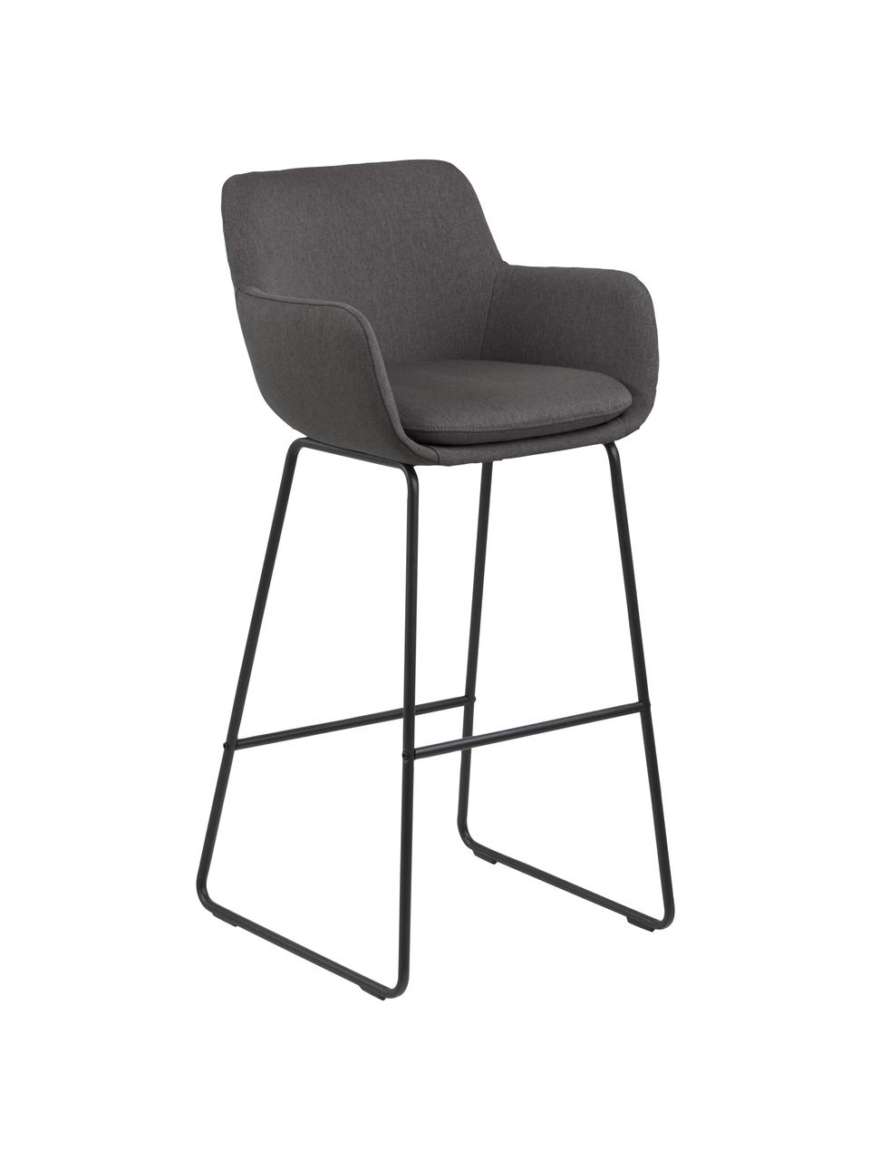 Sedia da bar Lisa 2 pz, Rivestimento: poliestere, Struttura: metallo verniciato a polv, Grigio scuro, nero, Larg. 52 x Alt. 100 cm