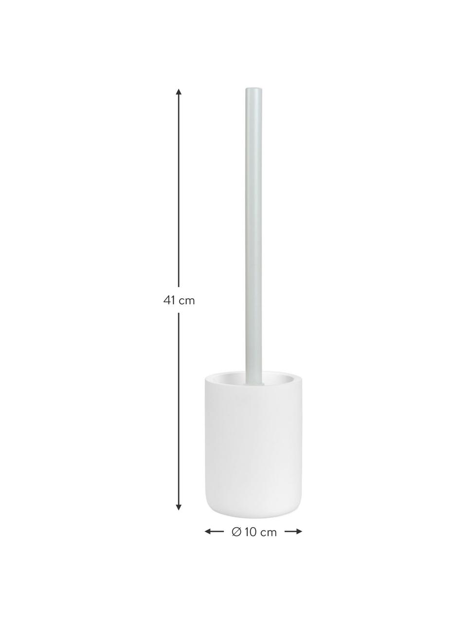 Toilettenbürste Archway, Behälter: Polyresin, Griff: Metall, Weiß, Ø 10 x H 41 cm