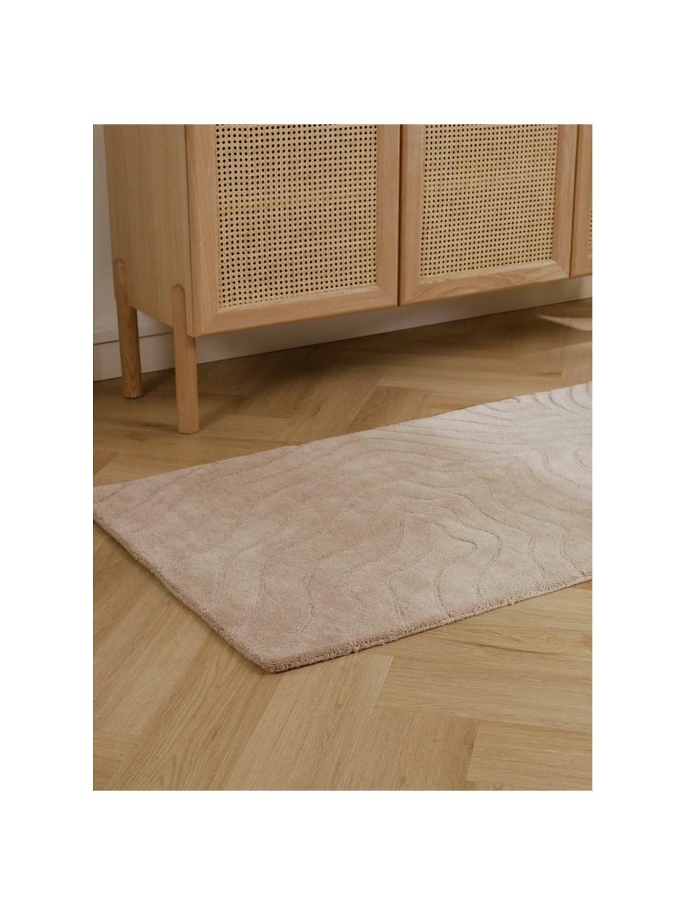 Ručně všívaný vlněný běhoun Aaron, Taupe, Š 80 cm, D 250 cm