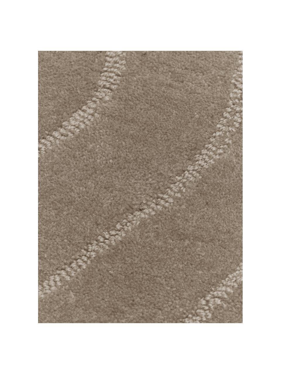 Passatoia in lana fatta a mano Aaron, Retro: 100% cotone Nel caso dei , Taupe, Larg. 80 x Lung. 250 cm