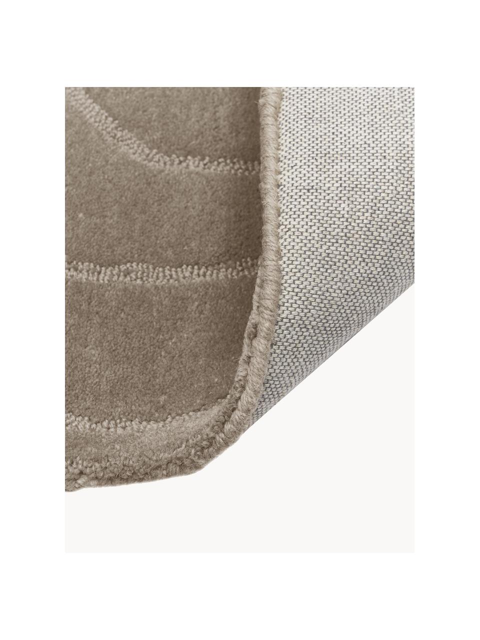 Alfombra artesanal de lana Aaron, Parte superior: 100% lana, Reverso: 100% algodón Las alfombra, Gris pardo, An 80 x L 250 cm